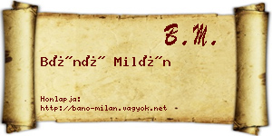 Bánó Milán névjegykártya