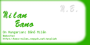 milan bano business card