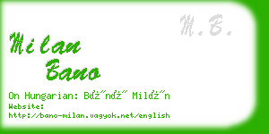 milan bano business card